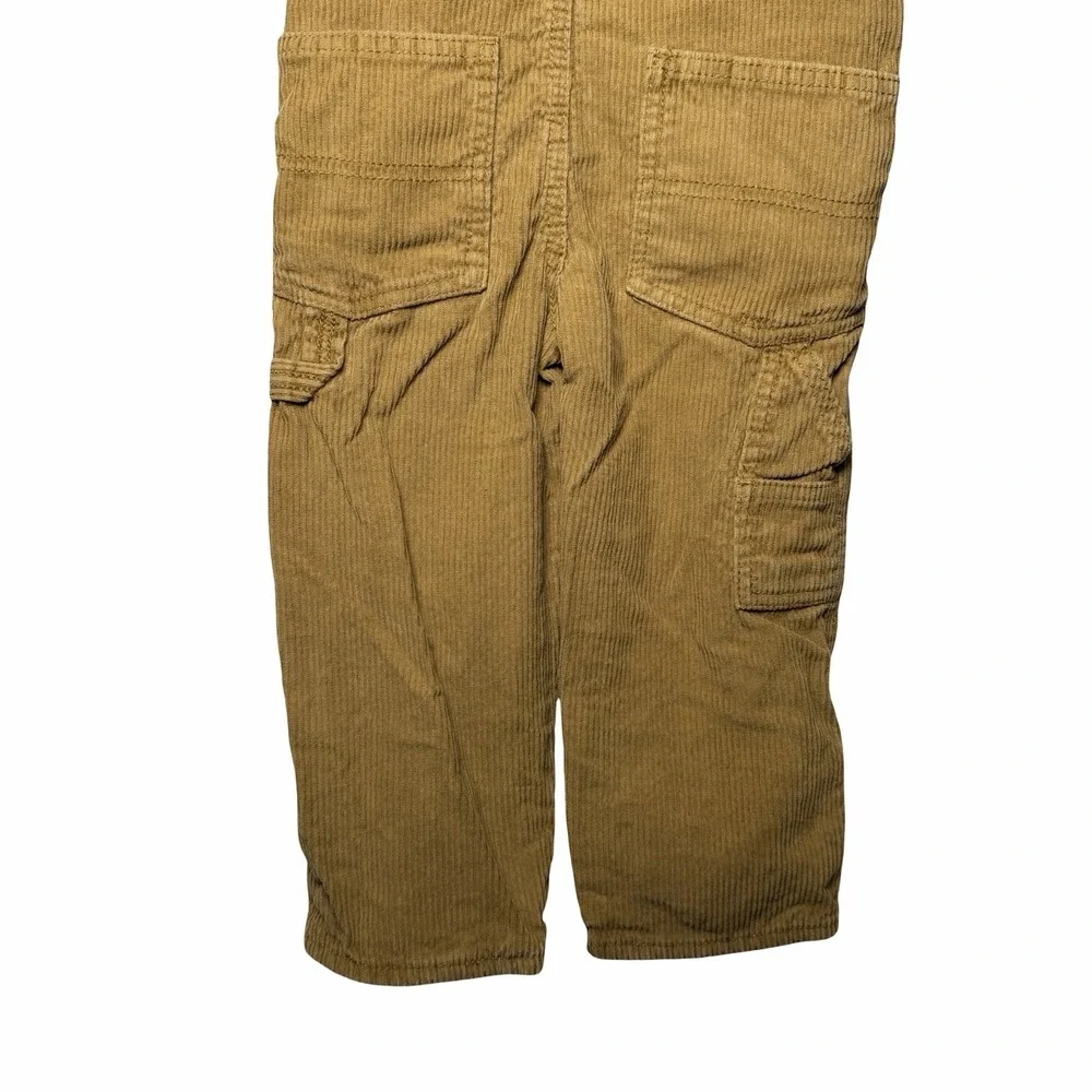 OshKosh B'gosh Toddler 2T Brown Corduroy Vestbak Overalls Lined Bib Carpenter